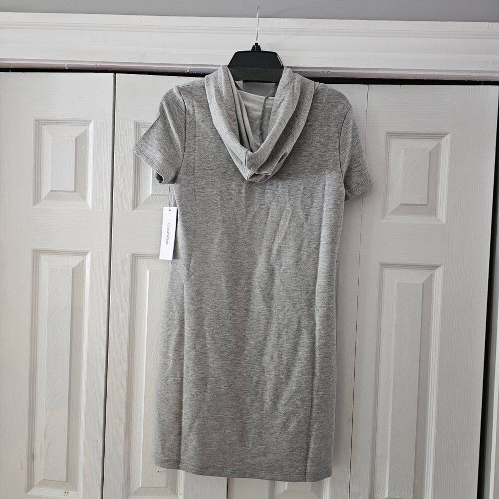 Calvin Klein Gray Short Sleeves Logo T-Shirt Mini Dress Size Small - Picture 6 of 8